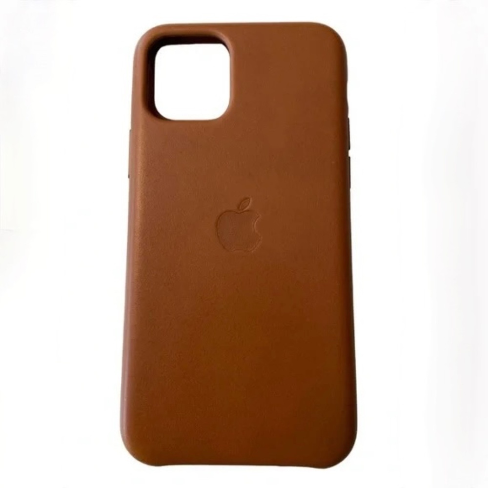 Apple Leather iPhone Case - Brown